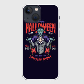 Чехол для iPhone 13 mini с принтом Вампир в Кировске,  |  | halloween | holiday | pumpkin | samayn | vampire | zombie | вампир | ведьма | вечеринка | день всех святых | зомби | карнавал | маскарад | мертвец | оборотень | привидение | самайн | светильник джека | страшный джек | труп