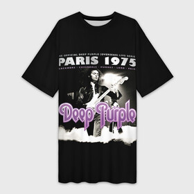 Платье-футболка 3D с принтом Deep Purple  Paris 1975 в Кировске,  |  | deep purple | альбом | гловер | группа | дееп | деп | ди | дип перпл | диперпл | дипперпл | иэн гиллан | иэн пэйс | лого | логотип | метал | морс | пепл | прогрессивный | психоделический | рок | символ | хард