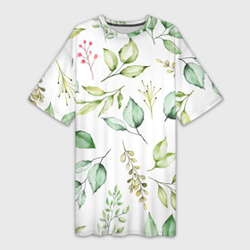 Платье-футболка 3D с принтом Herbalife в Кировске,  |  | зелень | лето | листья | осень | ягода
