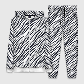 Женский костюм 3D с принтом Черно белый полосатый тигровый в Кировске,  |  | модный | монохромный | полосатый | серый и черный | современный | тигровый | черный и белый