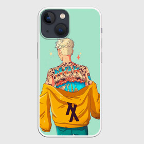 Чехол для iPhone 13 mini с принтом МГК в Кировске,  |  | hip hop | machine gun kelly | mgk | rap | rep | исполнители | исполнитель | колсон бэйкер | машин ган келли | музыка | реп