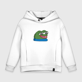 Детское худи Oversize хлопок с принтом Pepe, pepe happy, Пепе хеппи в Кировске, френч-терри — 70% хлопок, 30% полиэстер. Мягкий теплый начес внутри —100% хлопок | боковые карманы, эластичные манжеты и нижняя кромка, капюшон на магнитной кнопке | Тематика изображения на принте: frog pepe | happy | happy new year | mem | meme | peepo | pepe | pepe happy | лягушка пепе | лягушонок | лягушонок пепе | пепе хеппи | хеппи