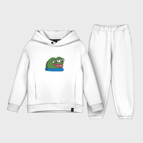 Детский костюм хлопок Oversize с принтом Pepe, pepe happy, Пепе хеппи в Кировске,  |  | frog pepe | happy | happy new year | mem | meme | peepo | pepe | pepe happy | лягушка пепе | лягушонок | лягушонок пепе | пепе хеппи | хеппи