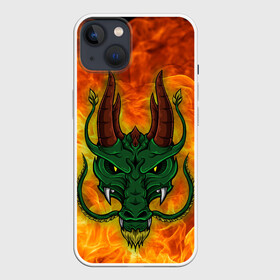 Чехол для iPhone 13 с принтом Японский дракон | Japanese Dragon в Кировске,  |  | dragon | fire | japanese dragon | monster | драго | дракон | монстр | огнедыщащий | огонь | прикольная картинка | чудовище | японский дракон | ящерица