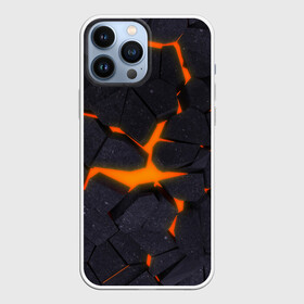 Чехол для iPhone 13 Pro Max с принтом ТРЕЩИНЫ ЗЕМЛИ | 3D CRACKS | НЕОН в Кировске,  |  | 3d плиты | 3d разлом | neon | вулкан | земля | лава | неон | плиты | разлом | трещины | трещины земли