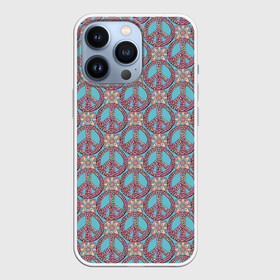 Чехол для iPhone 13 Pro с принтом Символы хиппи в Кировске,  |  | hippy | знаки | мир | паттерн | символы | счпастье | хиппи | цветы | этнос
