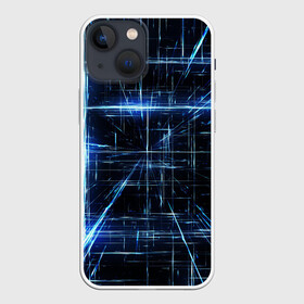 Чехол для iPhone 13 mini с принтом Линии неона в Кировске,  |  | cyber | геометрия | кибер | линии | неон | полосы