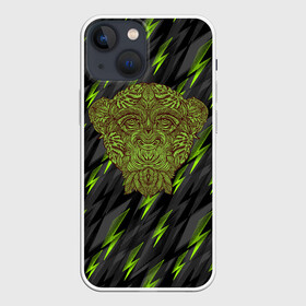 Чехол для iPhone 13 mini с принтом Обезьяна из листьев в Кировске,  |  | monkey | дерево | листья | обезьяна | природа | растение
