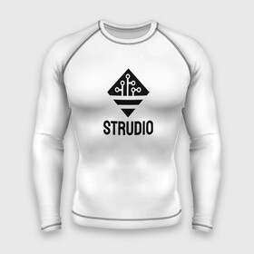 Мужской рашгард 3D с принтом Strudio logo(white) в Кировске,  |  | kingdoms life | strudio | игры | пиксели | простота | стратегии