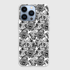 Чехол для iPhone 13 Pro с принтом Злые Гориллы   Паттерн в Кировске,  |  | africa | afrika | angry | ape | apes | black white | gorilla | gorillas | gorillaz | hip hop | monkey | pattern | raging | sketch | африка | африканский узор | злые обезьяны | мартышка | примат | приматы | рисунок | рисунок карандашом | скетч | узор | хип