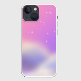 Чехол для iPhone 13 mini с принтом Звёздное небо розовый закат в Кировске,  |  | закат | звёзды | магия | небо | облака | пейзаж | романтика | фентези