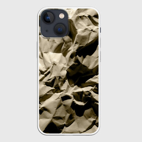 Чехол для iPhone 13 mini с принтом Мягкая мятая бумага в Кировске,  |  | Тематика изображения на принте: crumpled | gray | packaging | paper | soft | texture | wrinkled | бумага | мягкая | мятая | помятая | серая | текстура | упаковочная