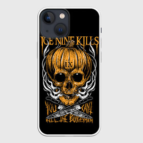 Чехол для iPhone 13 mini с принтом Ice Nine Kills, You Cant Kill The Boogeyman в Кировске,  |  | heavy metal | ice nine | ice nine kills | ink | you cant kill the boogeyman | группы | метал | музыка | рок | тыква | череп