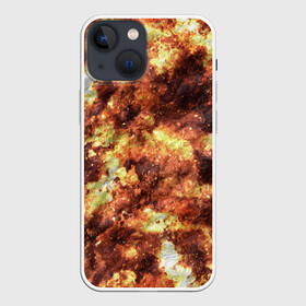 Чехол для iPhone 13 mini с принтом Кожаный камуфляж в Кировске,  |  | burns | camouflage | dirty | disguise | leather | stains | грязные | камуфляж | кожа | маскировка | обгорелая | ожоги | пятна | разводы