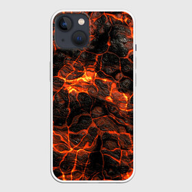 Чехол для iPhone 13 с принтом Горящая лава в Кировске,  |  | burning | fire | flowing | lava | plasma | streaks | texture | waves | волны | горящая | лава | огонь | плазма | разводы | текстура | течет