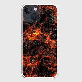 Чехол для iPhone 13 mini с принтом Горящая лава в Кировске,  |  | Тематика изображения на принте: burning | fire | flowing | lava | plasma | streaks | texture | waves | волны | горящая | лава | огонь | плазма | разводы | текстура | течет