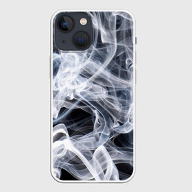 Чехол для iPhone 13 mini с принтом Графика дыма в Кировске,  |  | art | black and white | graphics | lines | puffs of smoke | smoke | waves | волны | графика | дым | искусство | клубы дыма | линии | чернобелая