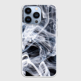 Чехол для iPhone 13 Pro с принтом Графика дыма в Кировске,  |  | art | black and white | graphics | lines | puffs of smoke | smoke | waves | волны | графика | дым | искусство | клубы дыма | линии | чернобелая