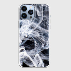 Чехол для iPhone 13 Pro Max с принтом Графика дыма в Кировске,  |  | art | black and white | graphics | lines | puffs of smoke | smoke | waves | волны | графика | дым | искусство | клубы дыма | линии | чернобелая