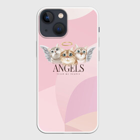 Чехол для iPhone 13 mini с принтом Кошечки   ангелы в Кировске,  |  | angels | ангел | ангелы | кот | котенок | котик | кошка | милая