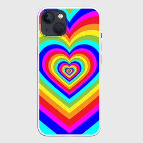 Чехол для iPhone 13 с принтом Цветные сердца | Colored hearts в Кировске,  |  | 00s | 2000s | 70s | 80s | 90s | aesthetic | bratz | colour | cow | cute | funny | girl | girly | glitter | grunge | heart | indie | meme | memes | pastel | pink | pinterest | popular | rainbow | retro | tiktok | trending | trendy | tumblr | vintage | vsco
