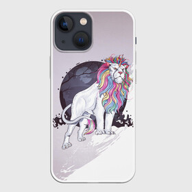 Чехол для iPhone 13 mini с принтом Царь единорогов в Кировске,  |  | арт | графика | единорог | животные | звери | лев | мифы | рог | царь зверей