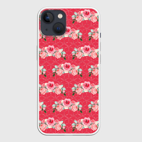 Чехол для iPhone 13 с принтом Красные розы паттерн в Кировске,  |  | rose | паттерн | розочки | розы | цветки | цветочки | цветы