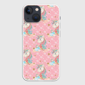 Чехол для iPhone 13 mini с принтом Единороги для девочек в Кировске,  |  | девочка | единороги | единорожка | лошадка | лошадь | милая | пони