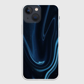 Чехол для iPhone 13 mini с принтом Космическая волна в Кировске,  |  | абстракция | волна | жидкий | жидкость | кислота | линия | плавный | психоделика | синий | стиль | текстура | темный | тякучий | холод | чернила | черный