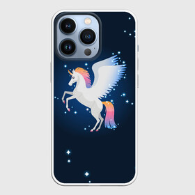 Чехол для iPhone 13 Pro с принтом Милый пегас единорог с радужной гривой в Кировске,  |  | horse | pony | rainbow | unicorn | аликорн | волшебно | единорог | единороги | звезды | крылья | лошадь | ночь | пегас | пони | радуга | рог | юникорн