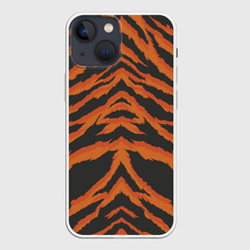 Чехол для iPhone 13 mini с принтом Шкура тигра оранжевая в Кировске,  |  | tiger | tiger fur | tiger hide | tiger texture | текстура тигра | тигр | тигровая