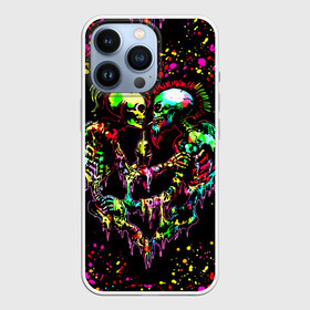 Чехол для iPhone 13 Pro с принтом Адская любовь в Кировске,  |  | bright colors | day of the dead | drops | fireworks | halloween | heart | holiday | love | mexico | skeletons | spirits of the dead | splashes | брызги | день мертвых | духи мертвых | капли | любовь | мексика | праздник | сердце | скел