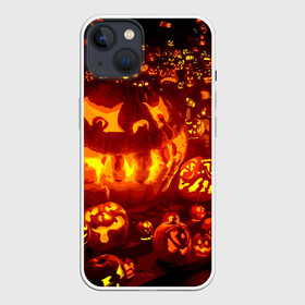 Чехол для iPhone 13 с принтом Тыквы на Хэллоуин в Кировске,  |  | angry | different | fear | funny | glow | happy halloween | holiday | many | night | pumpkins | весёлые | злые | много | ночь | праздник | разные | светятся | тыквы | хэллоуин