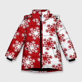 Зимняя куртка для девочек 3D с принтом Новогодние Снежинки 2022 в Кировске, ткань верха — 100% полиэстер; подклад — 100% полиэстер, утеплитель — 100% полиэстер. | длина ниже бедра, удлиненная спинка, воротник стойка и отстегивающийся капюшон. Есть боковые карманы с листочкой на кнопках, утяжки по низу изделия и внутренний карман на молнии. 

Предусмотрены светоотражающий принт на спинке, радужный светоотражающий элемент на пуллере молнии и на резинке для утяжки. | 2022 | happy new year | новый год | праздник | снежинки