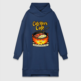 Платье-худи хлопок с принтом Calcifer cook в Кировске,  |  | anime | bacon | calcifer | cook | eggs | studio ghibli | аниме | бекон | кальцифер | повар | студия дзибли | яйца