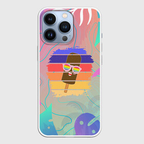 Чехол для iPhone 13 Pro с принтом Эскимо в Тропиках в Кировске,  |  | bright colors | ice cream | palm trees | popsicle | popular | top | trending | tropics | в топе | в тренде | мороженое | пальмы | популярные | тропики | эскимо | яркие цвета