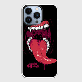 Чехол для iPhone 13 Pro с принтом Пасть хищника в Кировске,  |  | day of the dead | dripping blood | fangs | happy halloween | holiday | long tongue | predator | teeth | день мертвых | длинный язык | зубы | капает кровь | клыки | праздник | хищник | хэллоуин