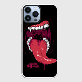 Чехол для iPhone 13 Pro Max с принтом Пасть хищника в Кировске,  |  | day of the dead | dripping blood | fangs | happy halloween | holiday | long tongue | predator | teeth | день мертвых | длинный язык | зубы | капает кровь | клыки | праздник | хищник | хэллоуин