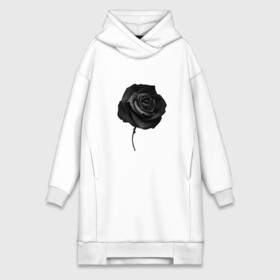 Платье-худи хлопок с принтом Чёрная роза | Black rose в Кировске,  |  | black | black rose | rose | розы | цветы | чёрная роза