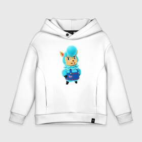 Детское худи Oversize хлопок с принтом Amiibo Cyrus в Кировске, френч-терри — 70% хлопок, 30% полиэстер. Мягкий теплый начес внутри —100% хлопок | боковые карманы, эластичные манжеты и нижняя кромка, капюшон на магнитной кнопке | Тематика изображения на принте: amiibo cyrus | animal | animal crossing | isabel | nintendo | smash bros | животные | изабель | нинтендо | перекресток животных