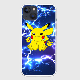 Чехол для iPhone 13 с принтом ПИКАЧУ НА ФОНЕ МОЛНИЙ   PIKACHU FLASH в Кировске,  |  | flash | pika | pika pika | pikachu | pokemon | детектив пикачу | молнии | пика | пикачу | покемон | текстура