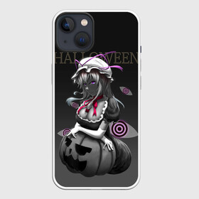 Чехол для iPhone 13 с принтом Черная ведьма с тыквой в Кировске,  |  | big breasts | black | halloween | happy halloween | holiday | neckline | pumpkin | witch | young | большая грудь | ведьма | декольте | молодая | праздник | тыква | хэллоуин | черная