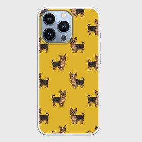 Чехол для iPhone 13 Pro с принтом Йоркширский терьер паттерн в Кировске,  |  | домашние животные | домашний питомец | йорк | йоркшик | йоркширский терьер | охра | паттерн | собаки | собачка