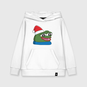 Детская толстовка хлопок с принтом Pepe, pepe happy, Пепе хеппи, pepe happy new year в Кировске, 100% хлопок | Круглый горловой вырез, эластичные манжеты, пояс, капюшен | Тематика изображения на принте: frog pepe | happy | happy new year | mem | meme | peepo | pepe | pepe happy | pepe happy new year | лягушка пепе | лягушонок | лягушонок пепе | пепе хеппи | хеппи