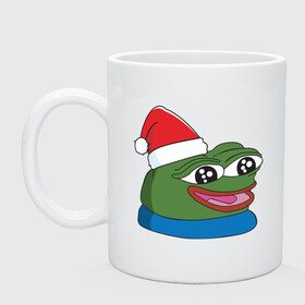 Кружка керамическая с принтом Pepe, pepe happy, Пепе хеппи, pepe happy new year в Кировске, керамика | объем — 330 мл, диаметр — 80 мм. Принт наносится на бока кружки, можно сделать два разных изображения | Тематика изображения на принте: frog pepe | happy | happy new year | mem | meme | peepo | pepe | pepe happy | pepe happy new year | лягушка пепе | лягушонок | лягушонок пепе | пепе хеппи | хеппи