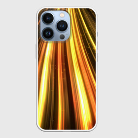Чехол для iPhone 13 Pro с принтом Vzlet в Кировске,  |  | Тематика изображения на принте: желтый | лучи | неон | неоновый | оранжнвый | полосы