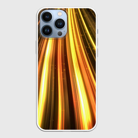 Чехол для iPhone 13 Pro Max с принтом Vzlet в Кировске,  |  | желтый | лучи | неон | неоновый | оранжнвый | полосы