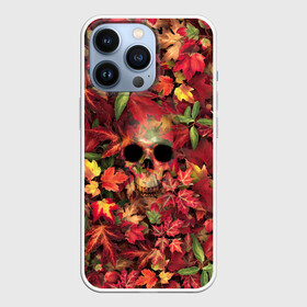 Чехол для iPhone 13 Pro с принтом Осенний череп в Кировске,  |  | halloween | клен | кленовые | листья | осень | скелет | хеллоуин | череп