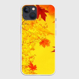 Чехол для iPhone 13 с принтом ОСЕННИЕ ЦВЕТА | ЗОЛОТАЯ ОСЕНЬ в Кировске,  |  | autumn | golden time | leaves | maple | yellow | желтая | золотая пора | клён | листья | осенняя | осень | падающий клен