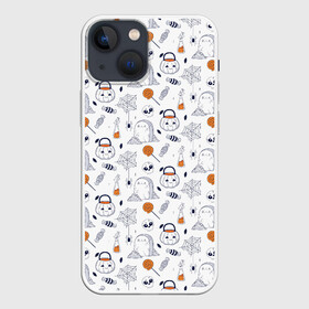 Чехол для iPhone 13 mini с принтом Patern Halloween 7 в Кировске,  |  | Тематика изображения на принте: 31 | bones | holiday | skull | spider | witches